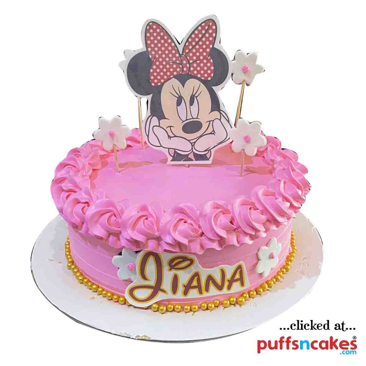 (1676) Minnie Mouse Pink Girl Theme Cake